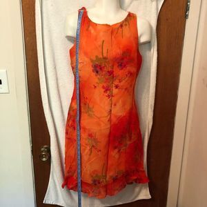 Cartise international orange flower dress size 6